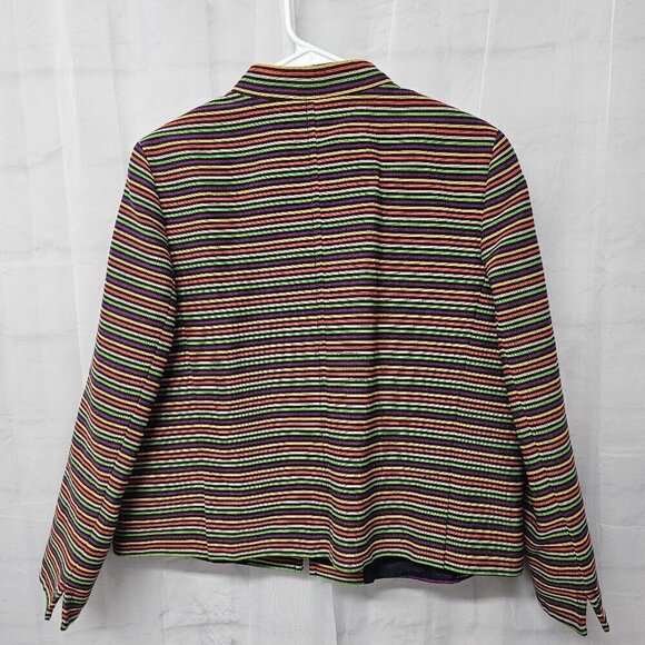 Talbots Blazer Purple Orange Striped Single Breasted Striped Retro 16P - Picture 8 of 11